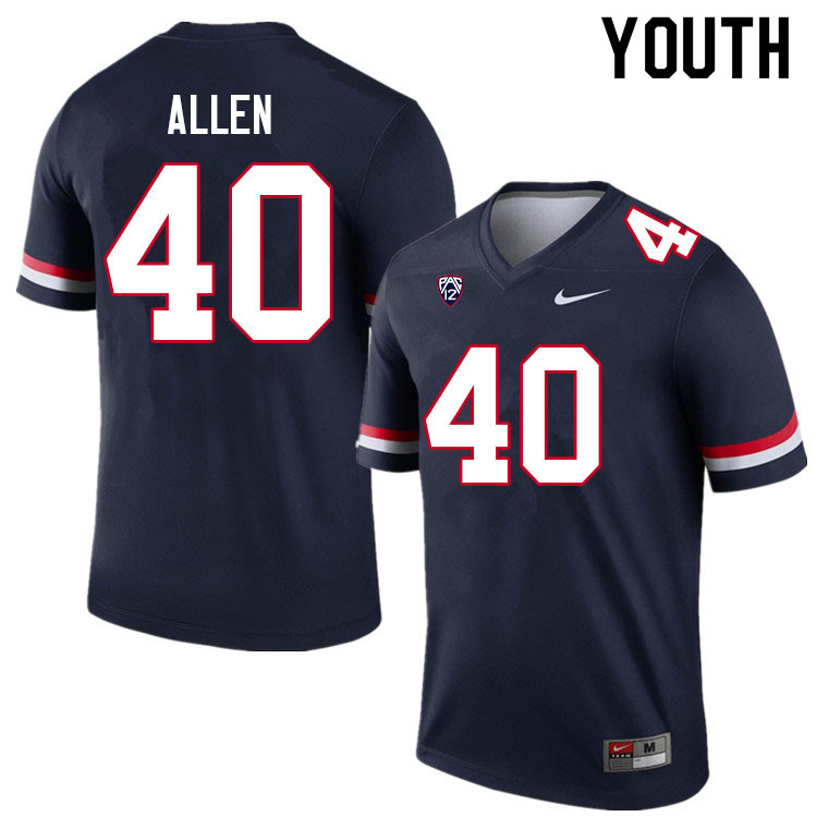 Youth #40 Ammon Allen Arizona Wildcats College Football Jerseys Sale-Navy - Click Image to Close